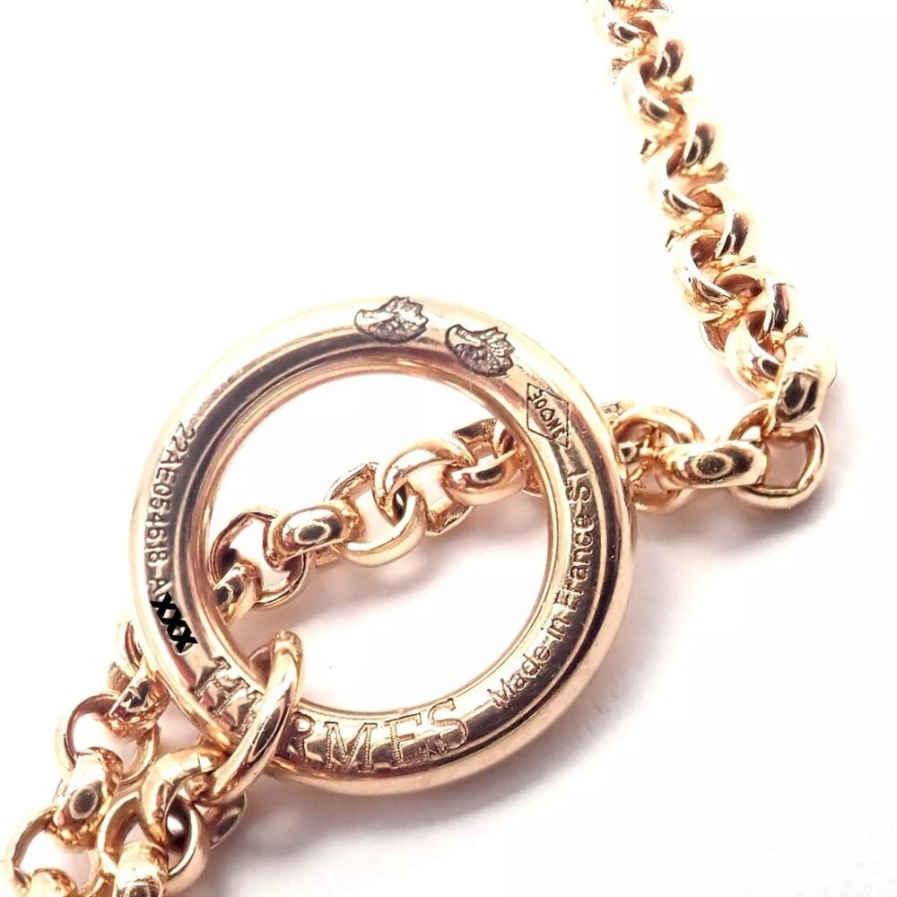 Authentic! Hermes Chaine D'ancre Divine 18k Rose Gold Diamond Necklace Cert Box - Picture 7 of 9
